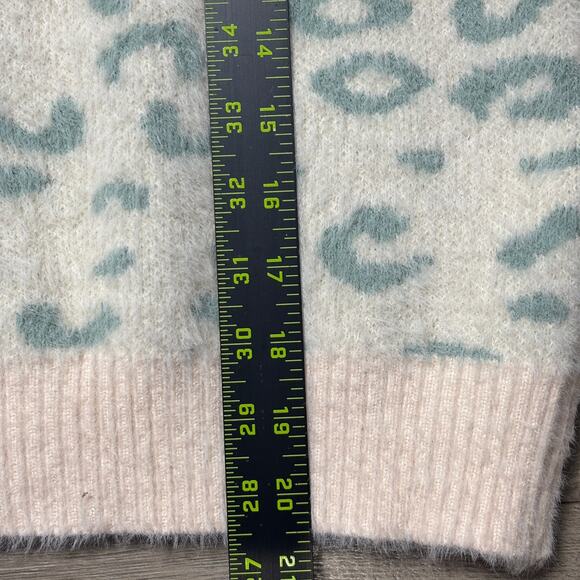 Pastel Argyle Leopard Knit Sweater Soft Girl Y2K Retro - Picture 6 of 6